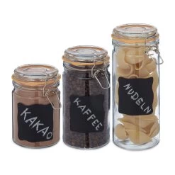 3xAufbewahrungsglas In Transparent -Relaxdays relaxdays 3xaufbewahrungsglas in transparent 7