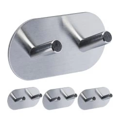 4er-Set: Handtuchhaken In Silber