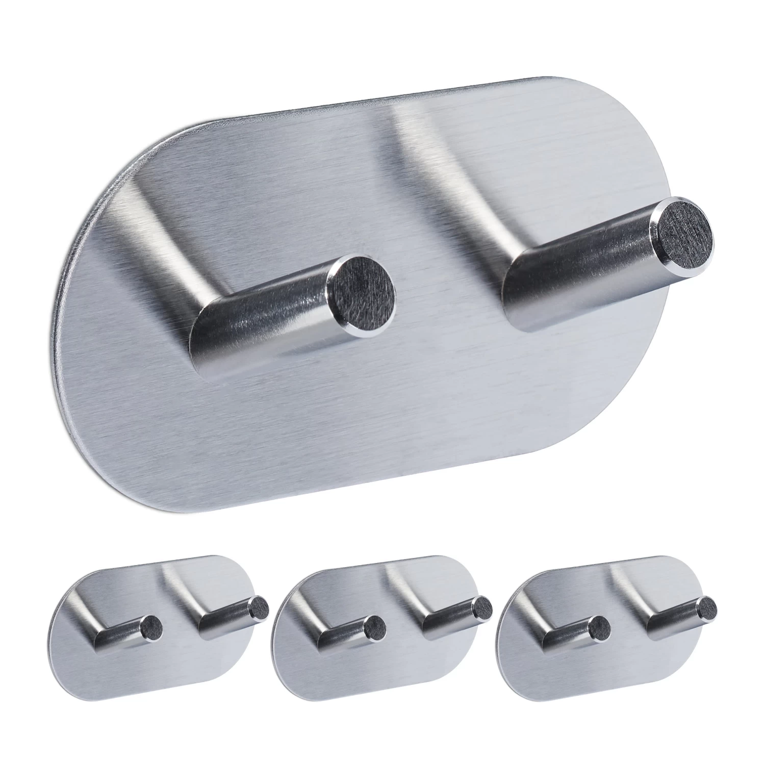 4er-Set: Handtuchhaken In Silber 1 4er-Set: Handtuchhaken In Silber