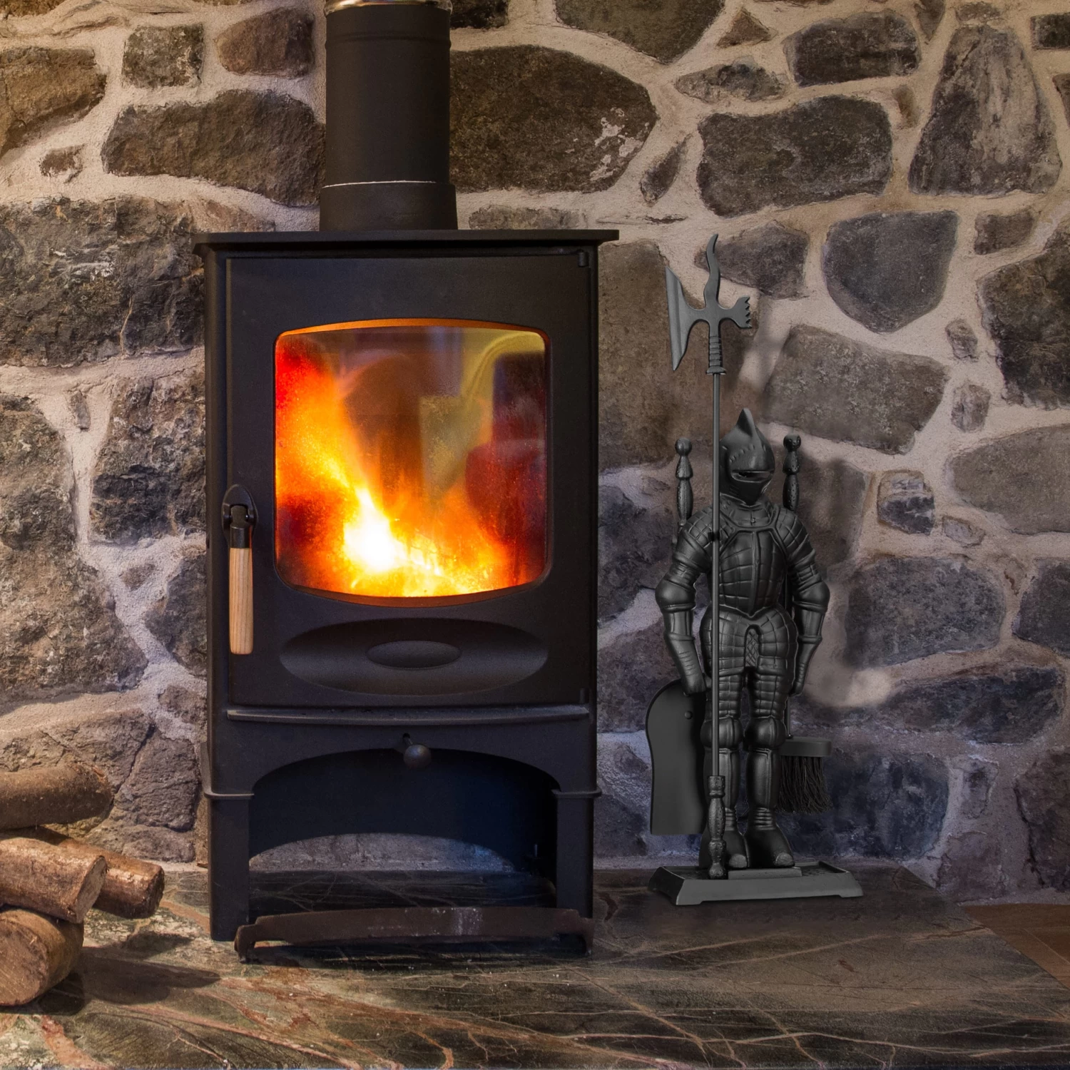 4tlg. Kaminbesteck In Schwarz 2 4tlg. Kaminbesteck In Schwarz – Bild 2