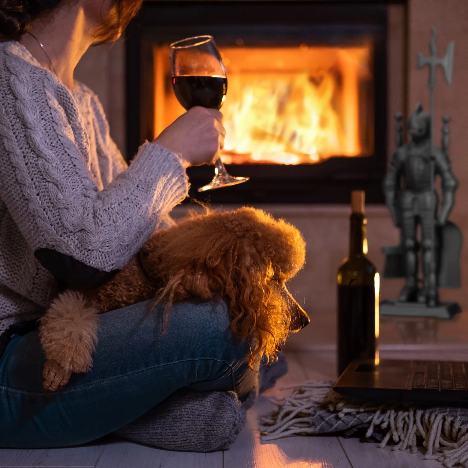 4tlg. Kaminbesteck In Schwarz 3 4tlg. Kaminbesteck In Schwarz – Bild 3