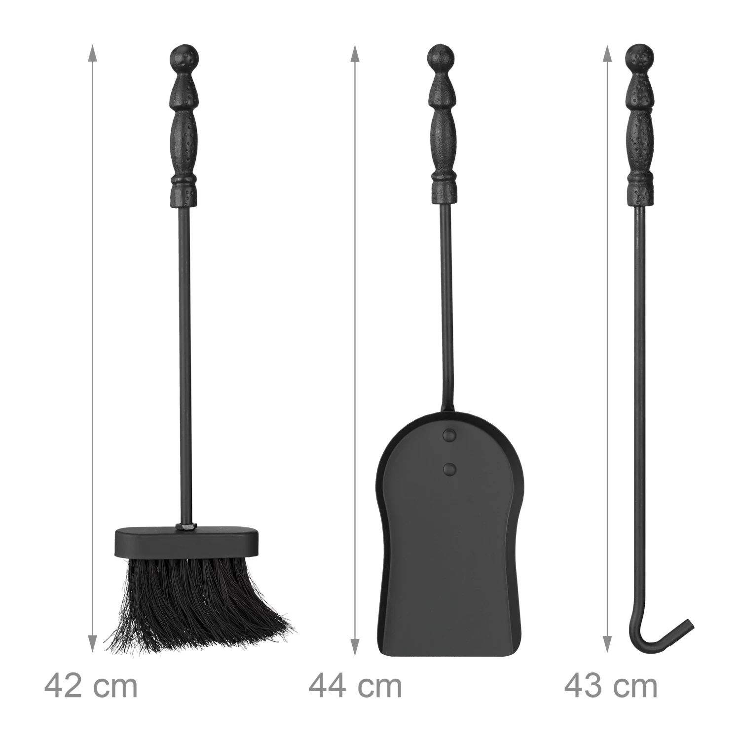 4tlg. Kaminbesteck In Schwarz 5 4tlg. Kaminbesteck In Schwarz – Bild 5