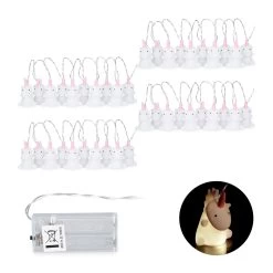 4x Einhornlichterkette In Weiß/ Rosa - (L)160 Cm