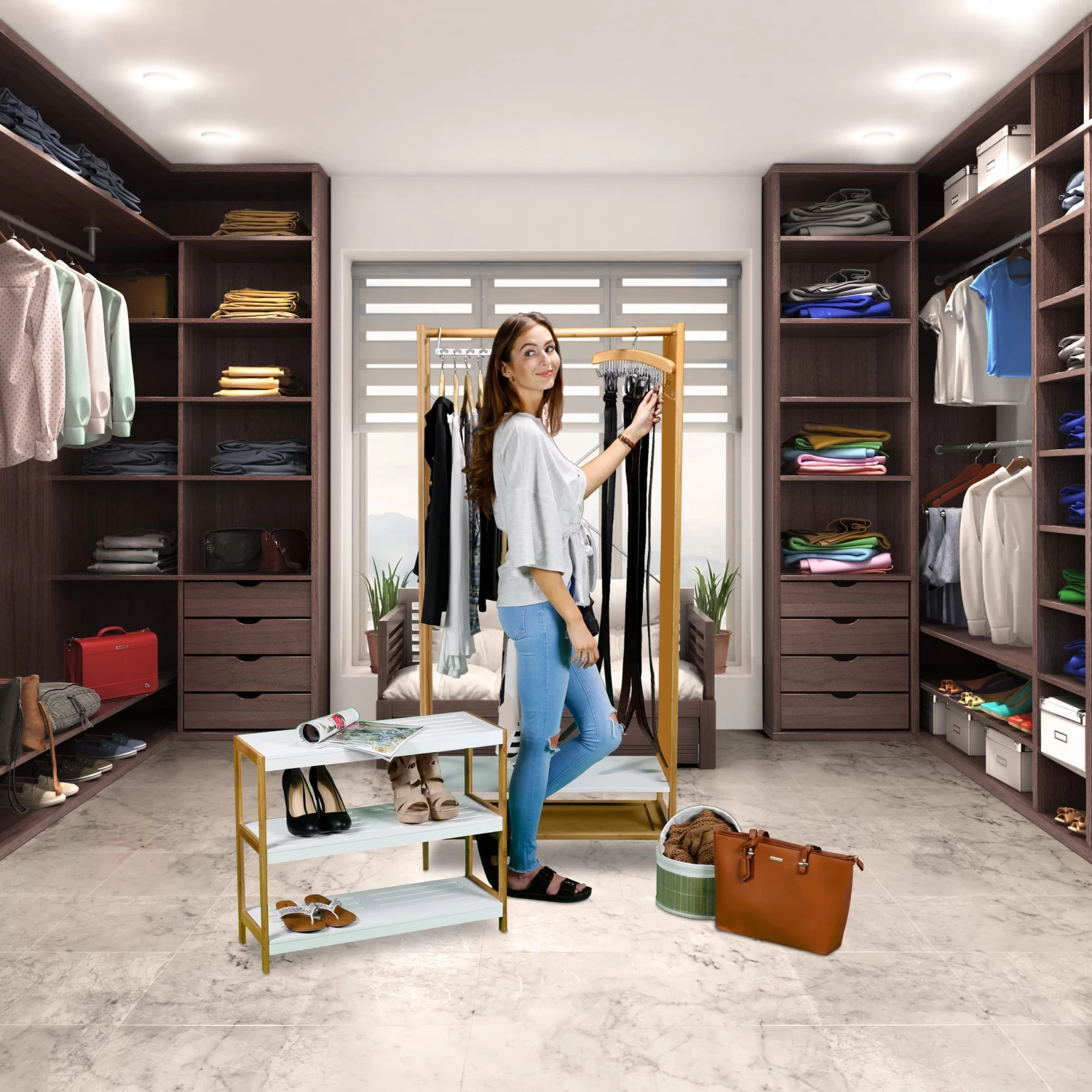 4x Gürtelhalter In Natur/ Silber 2 4x Gürtelhalter In Natur/ Silber – Bild 2