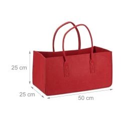 4x Kaminholztasche In Rot -Relaxdays relaxdays 4x kaminholztasche in rot 3
