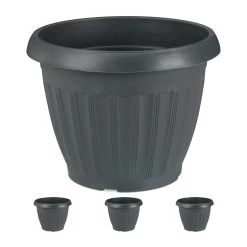 4x Pflanzkübel In Anthrazit