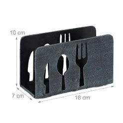 4x Serviettenhalter In Grau - 33x33 Cm -Relaxdays relaxdays 4x serviettenhalter in grau 33x33 cm 3