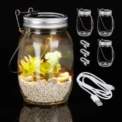 4x Solarlampe In Transparent -Relaxdays relaxdays 4x solarlampe in transparent 7