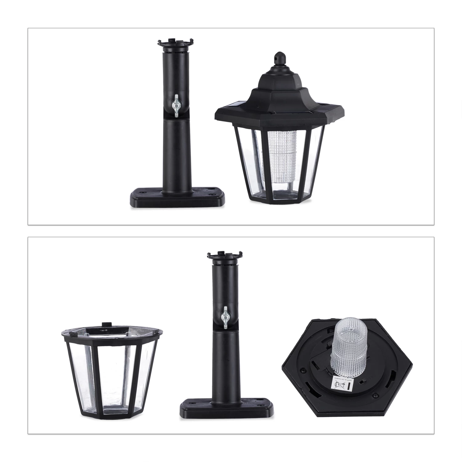 4x Solarlaterne In Schwarz 7 4x Solarlaterne In Schwarz – Bild 7