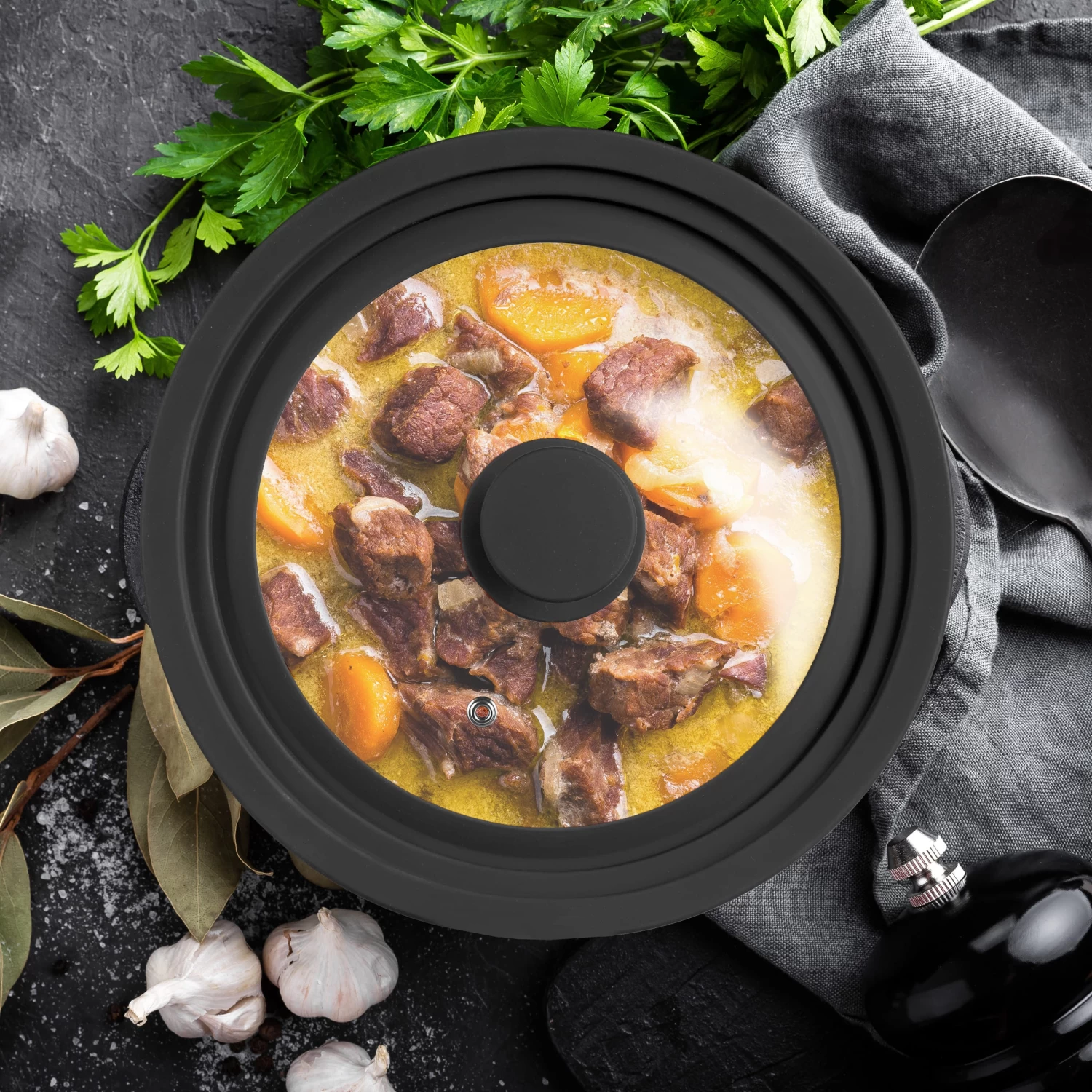 4x Topfdeckel In Grau - Ø20-24 Cm 5 4x Topfdeckel In Grau - Ø20-24 Cm – Bild 5