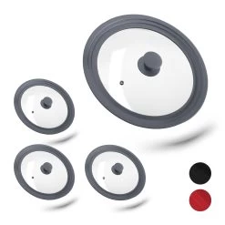 4x Topfdeckel In Grau - Ø26-30 Cm