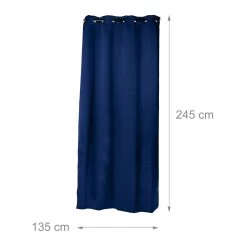 4x Verdunklungsvorhänge In Blau - (L)245 X (B)135 Cm -Relaxdays relaxdays 4x verdunklungsvorhange in blau l 245 x b 135 cm 3