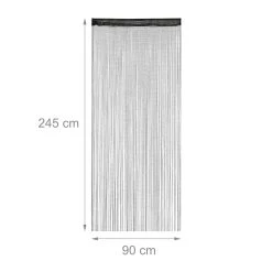 5 X Fadenvorhang "Glitzer" In Schwarz - (L)245 X (B)90 Cm -Relaxdays relaxdays 5 x fadenvorhang glitzer in schwarz l 245 x b 90 cm 3