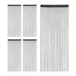 5 X Fadenvorhang "Glitzer" In Schwarz - (L)245 X (B)90 Cm -Relaxdays relaxdays 5 x fadenvorhang glitzer in schwarz l 245 x b 90 cm 7