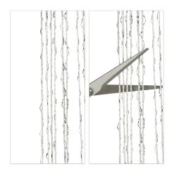 5 X Fadenvorhang "Glitzer" In Weiß - 90 X 245 Cm -Relaxdays relaxdays 5 x fadenvorhang glitzer in weiss 90 x 245 cm 5