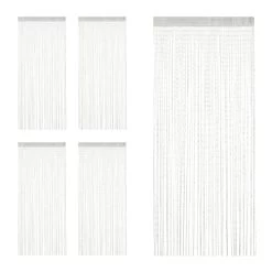 5 X Fadenvorhang "Glitzer" In Weiß - 90 X 245 Cm -Relaxdays relaxdays 5 x fadenvorhang glitzer in weiss 90 x 245 cm 7