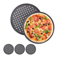 5 X Pizzablech In Anthrazit - ∅ 29,5 Cm -Relaxdays relaxdays 5 x pizzablech in anthrazit 29 5 cm 6