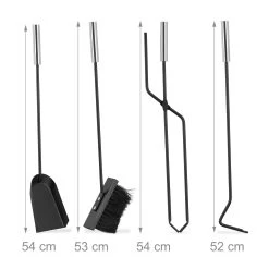 5tlg. Kaminbesteck In Grau/Silber -Relaxdays relaxdays 5tlg kaminbesteck in grau silber 4