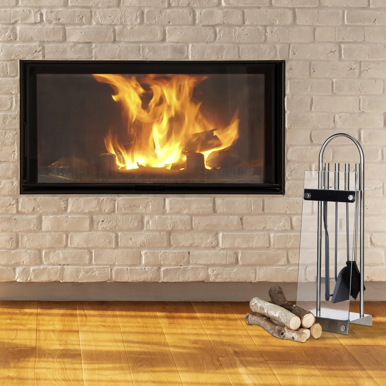 5tlg. Kaminbesteck In Silber 2 5tlg. Kaminbesteck In Silber – Bild 2