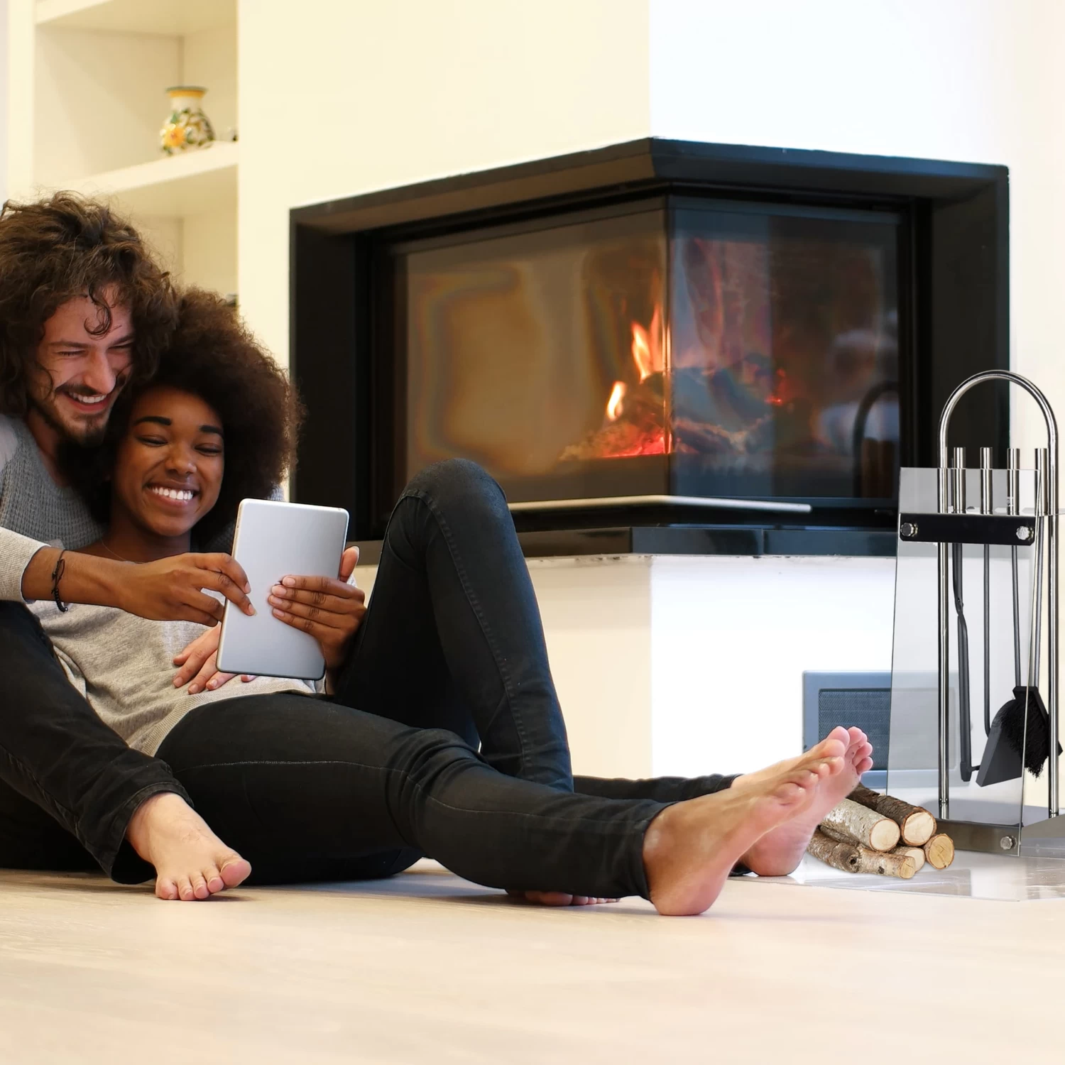 5tlg. Kaminbesteck In Silber 3 5tlg. Kaminbesteck In Silber – Bild 3