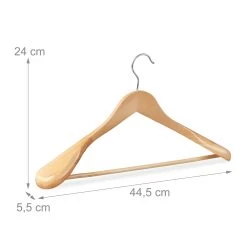 5x Kleiderbügel In Natur -Relaxdays relaxdays 5x kleiderbugel in natur 3