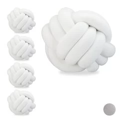 5x Knotenkissen In White
