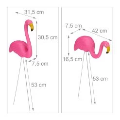 6x Flamingo Figur In Pink -Relaxdays relaxdays 6x flamingo figur in pink 3