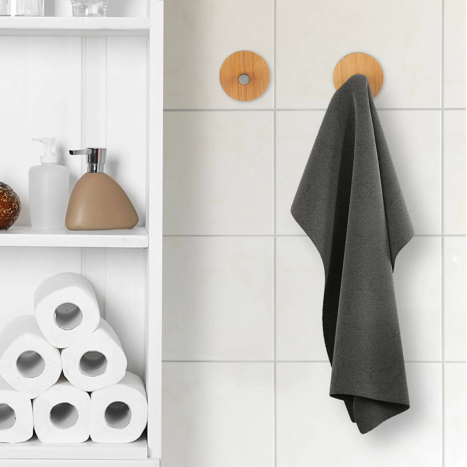 8 X Handtuchhaken In Natur/Silber 2 8 X Handtuchhaken In Natur/Silber – Bild 2