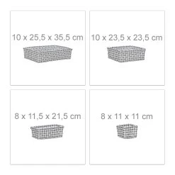 8x Aufbewahrungskorb In Weiss-Grau -Relaxdays relaxdays 8x aufbewahrungskorb in weiss grau 3