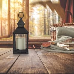 8x LED Laterne In Schwarz - (H)23 Cm -Relaxdays relaxdays 8x led laterne in schwarz h 23 cm 4