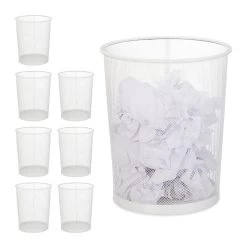 8x Papierkorb In Weiß -Relaxdays relaxdays 8x papierkorb in weiss 7