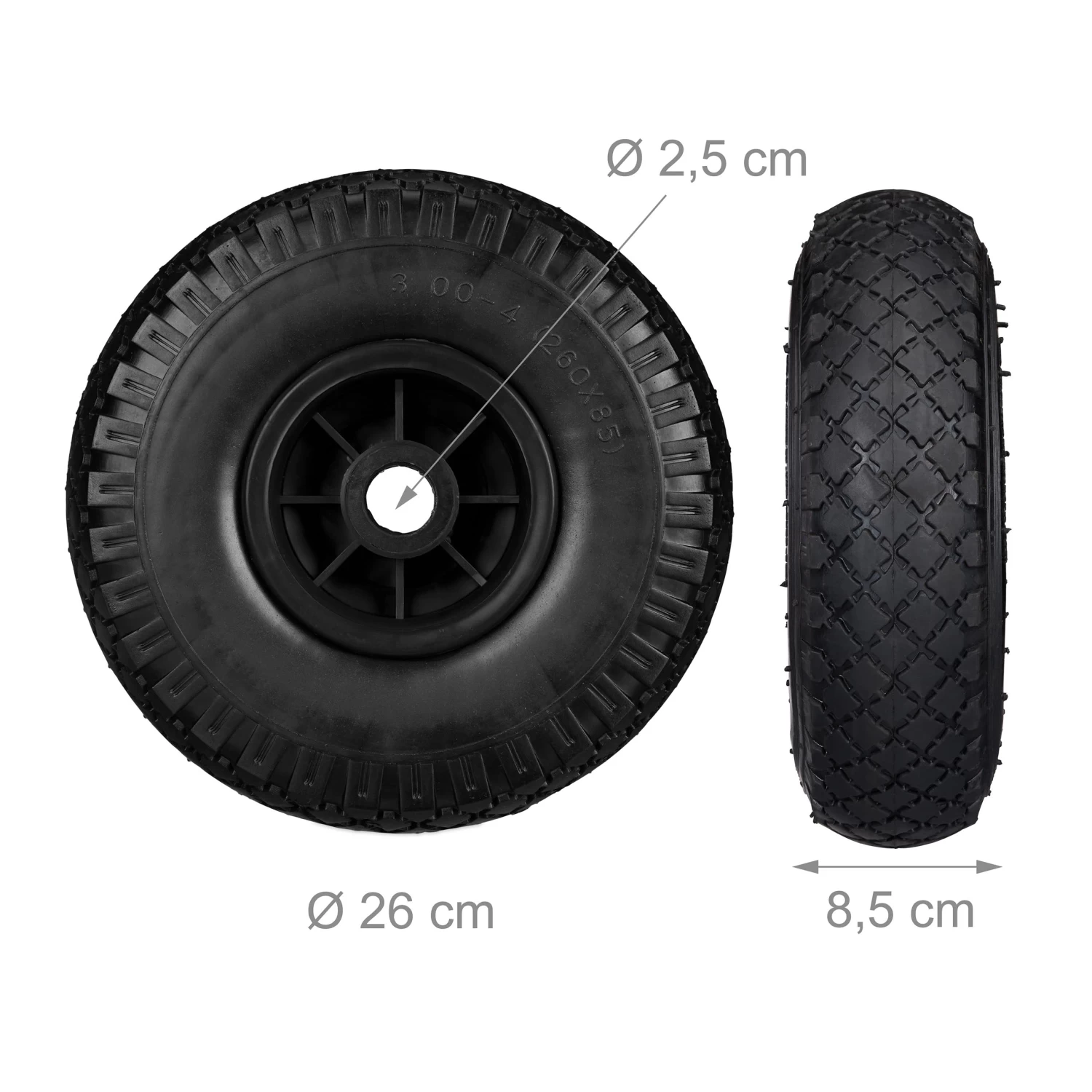 8x Sackkarrenrad "3.00-4" In Schwarz 4 8x Sackkarrenrad "3.00-4" In Schwarz – Bild 4