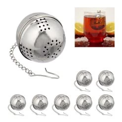 8x Teeei In Silber -Relaxdays relaxdays 8x teeei in silber 7