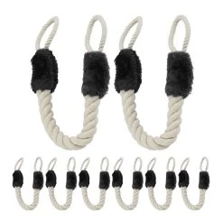 8x Türkordel Klemmschutz In Schwarz / Beige 15 8x Türkordel Klemmschutz In Schwarz / Beige -Relaxdays relaxdays 8x turkordel klemmschutz in schwarz beige 7