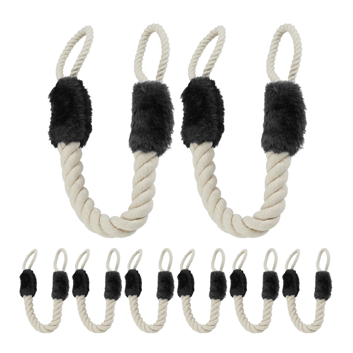 8x Türkordel Klemmschutz In Schwarz / Beige 8 8x Türkordel Klemmschutz In Schwarz / Beige – Bild 8