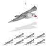8x Vogelschreck "Möwe" In Weiß/ Grau