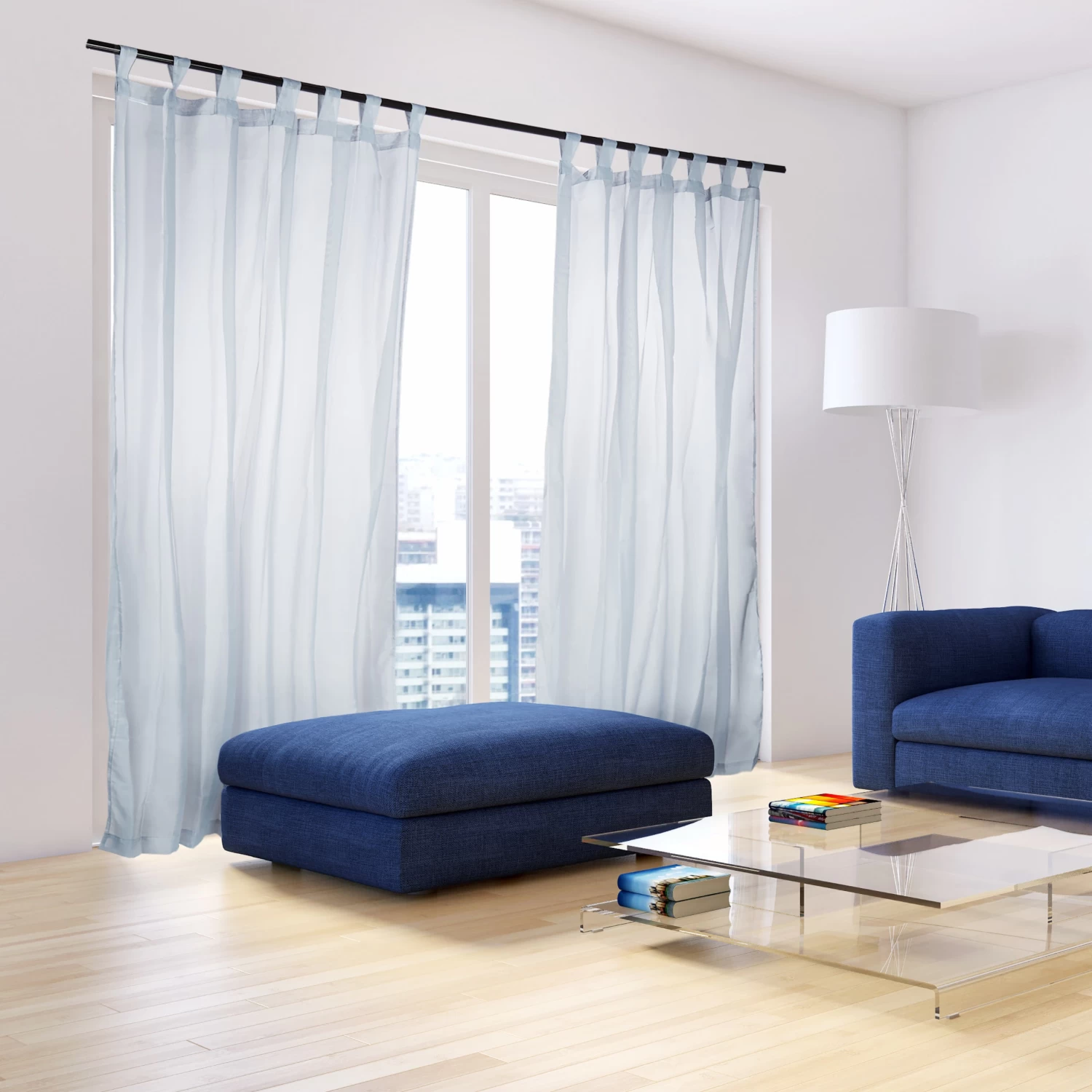 8x Vorhänge In Silber - (L)245 X (B)140 Cm 2 8x Vorhänge In Silber - (L)245 X (B)140 Cm – Bild 2