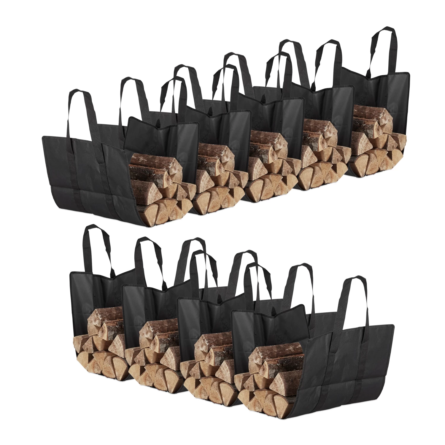 9x Kaminholztasche In Schwarz 1 9x Kaminholztasche In Schwarz