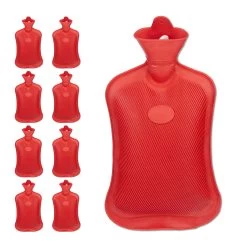 9x Wärmflasche In Rot - 2 L -Relaxdays relaxdays 9x warmflasche in rot 2 l 7