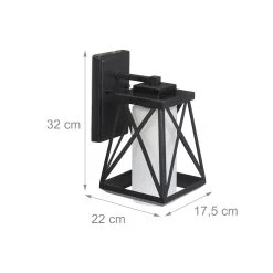 Außenlampe In Schwarz/ Weiß - (B)17,5 X (H)32 X (T)22 Cm -Relaxdays relaxdays aussenlampe in schwarz weiss b 17 5 x h 32 x t 22 cm 3