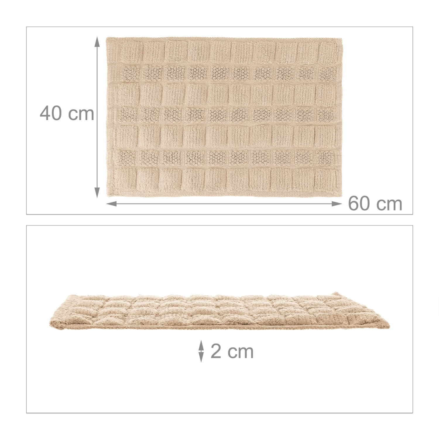 Badematte In Beige - 60 X 40 Cm 4 Badematte In Beige - 60 X 40 Cm – Bild 4