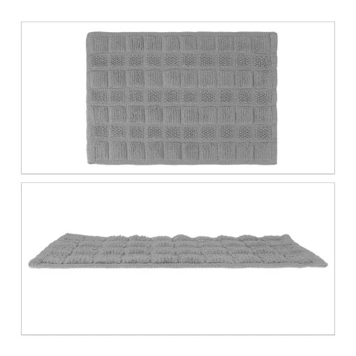 Badematte In Grau - 60 X 40 Cm -Relaxdays relaxdays badematte in grau 60 x 40 cm