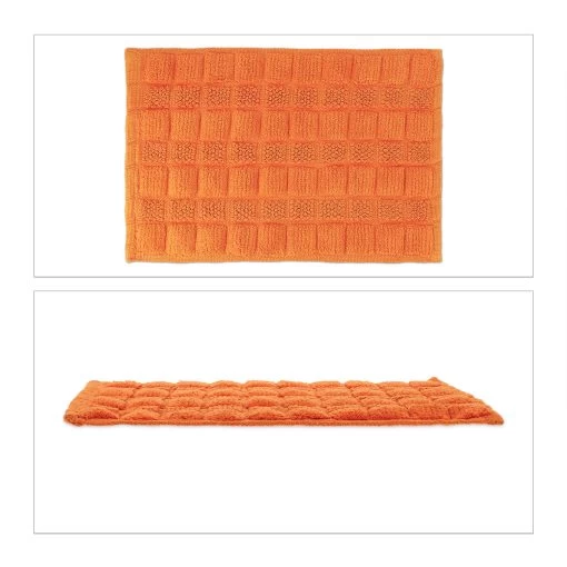 Badematte In Orange - 60 X 40 Cm -Relaxdays relaxdays badematte in orange 60 x 40 cm