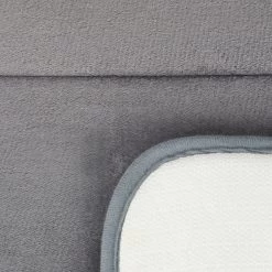 Badematte Memoryschaum Grau - 50x80cm -Relaxdays relaxdays badematte memoryschaum grau 50x80cm 5