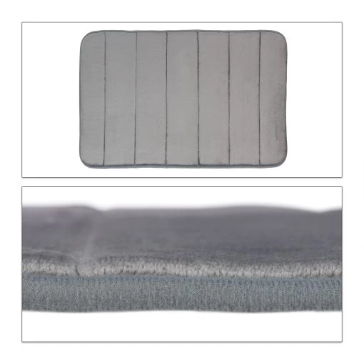 Badematte Memoryschaum Grau - 50x80cm -Relaxdays relaxdays badematte memoryschaum grau 50x80cm
