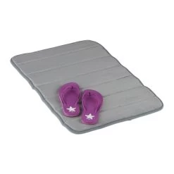 Badematte Memoryschaum Grau - 50x80cm -Relaxdays relaxdays badematte memoryschaum grau 50x80cm 7