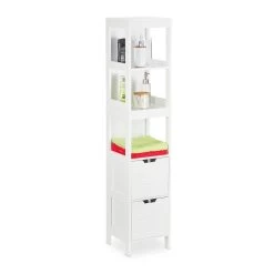 Badezimmerschrank In Weiß - (B)30 X (H)144 X (T)30 Cm -Relaxdays relaxdays badezimmerschrank in weiss b 30 x h 144 x t 30 cm 7