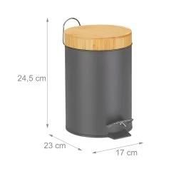 Badmülleimer In Grau - 3 L 11 Badmülleimer In Grau - 3 L -Relaxdays relaxdays badmulleimer in grau 3 l 3