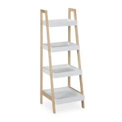 Badregal In Weiß/Natur - (B)34,5 X (H)98,5 X (T)36 Cm