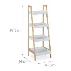 Badregal In Weiß/Natur - (B)34,5 X (H)98,5 X (T)36 Cm -Relaxdays relaxdays badregal in weiss natur b 34 5 x h 98 5 x t 36 cm 3